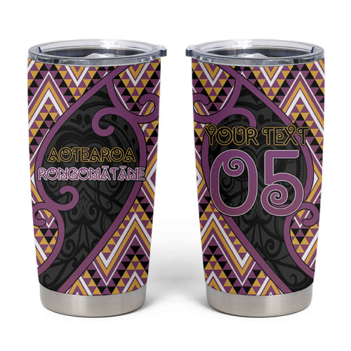 Custom Aotearoa Atua Rongomatane Tumbler Cup God Of Cultivated Foods Koru Patterns