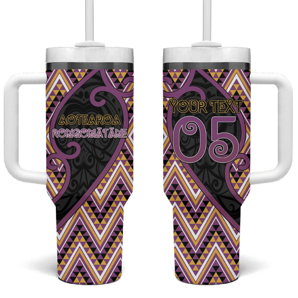 Custom Aotearoa Atua Rongomatane Tumbler With Handle God Of Cultivated Foods Koru Patterns