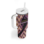 Custom Aotearoa Atua Rongomatane Tumbler With Handle God Of Cultivated Foods Koru Patterns