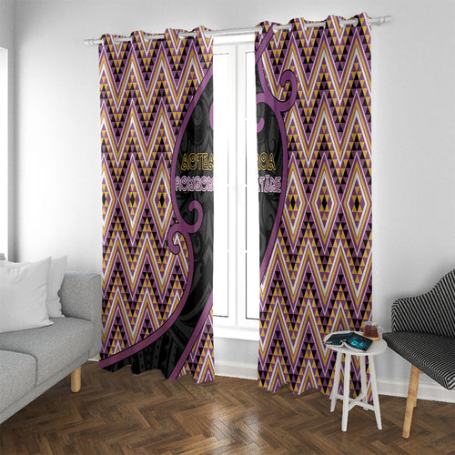 Aotearoa Atua Rongomatane Window Curtain God Of Cultivated Foods Koru Patterns