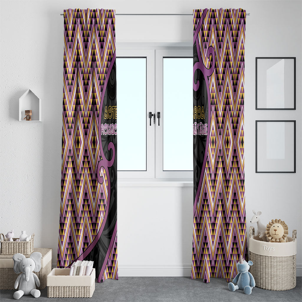 Aotearoa Atua Rongomatane Window Curtain God Of Cultivated Foods Koru Patterns