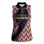 Custom Aotearoa Atua Rongomatane Women Sleeveless Polo Shirt God Of Cultivated Foods Koru Patterns