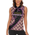 Custom Aotearoa Atua Rongomatane Women Sleeveless Polo Shirt God Of Cultivated Foods Koru Patterns