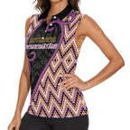 Custom Aotearoa Atua Rongomatane Women Sleeveless Polo Shirt God Of Cultivated Foods Koru Patterns