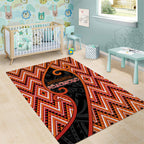 Aotearoa Atua Ruaumoko Area Rug God Of Volcanoes Koru Patterns