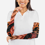 Custom Aotearoa Atua Ruaumoko Arm Sleeves God Of Volcanoes Koru Patterns