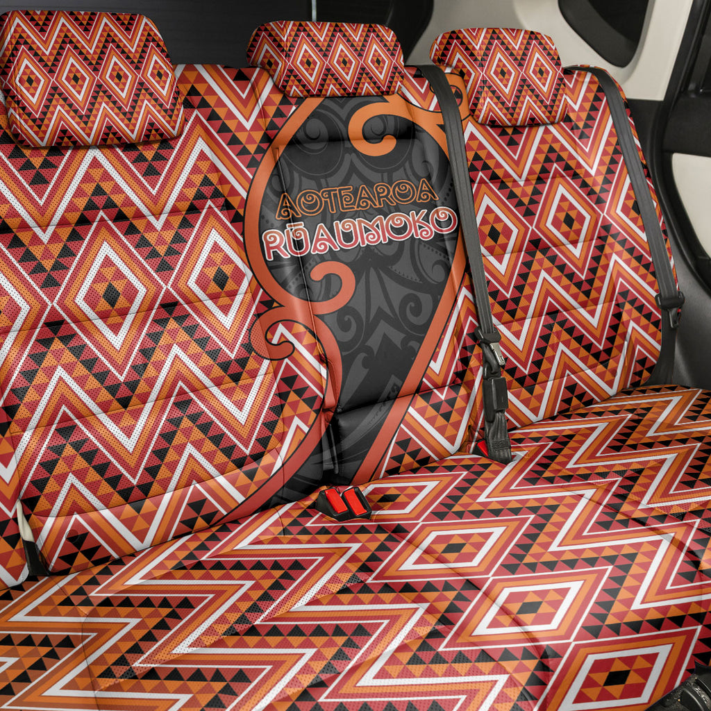 Aotearoa Atua Ruaumoko Back Car Seat Cover God Of Volcanoes Koru Patterns
