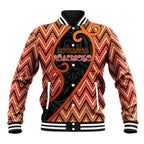 Custom Aotearoa Atua Ruaumoko Baseball Jacket God Of Volcanoes Koru Patterns
