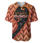 Custom Aotearoa Atua Ruaumoko Baseball Jersey God Of Volcanoes Koru Patterns