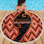 Aotearoa Atua Ruaumoko Beach Blanket God Of Volcanoes Koru Patterns
