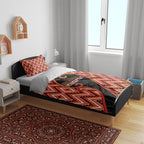 Aotearoa Atua Ruaumoko Bedding Set God Of Volcanoes Koru Patterns