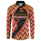 Custom Aotearoa Atua Ruaumoko Button Sweatshirt God Of Volcanoes Koru Patterns
