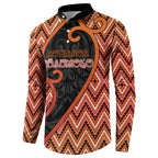 Custom Aotearoa Atua Ruaumoko Button Sweatshirt God Of Volcanoes Koru Patterns