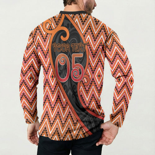 Custom Aotearoa Atua Ruaumoko Button Sweatshirt God Of Volcanoes Koru Patterns
