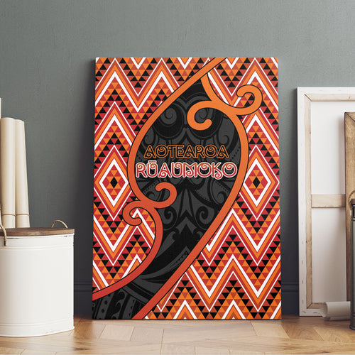 Aotearoa Atua Ruaumoko Canvas Wall Art God Of Volcanoes Koru Patterns