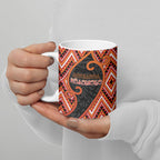 Custom Aotearoa Atua Ruaumoko Ceramic Mug God Of Volcanoes Koru Patterns