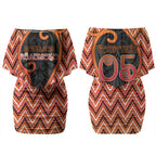 Custom Aotearoa Atua Ruaumoko Couples Matching Off Shoulder Short Dress and Hawaiian Shirt God Of Volcanoes Koru Patterns