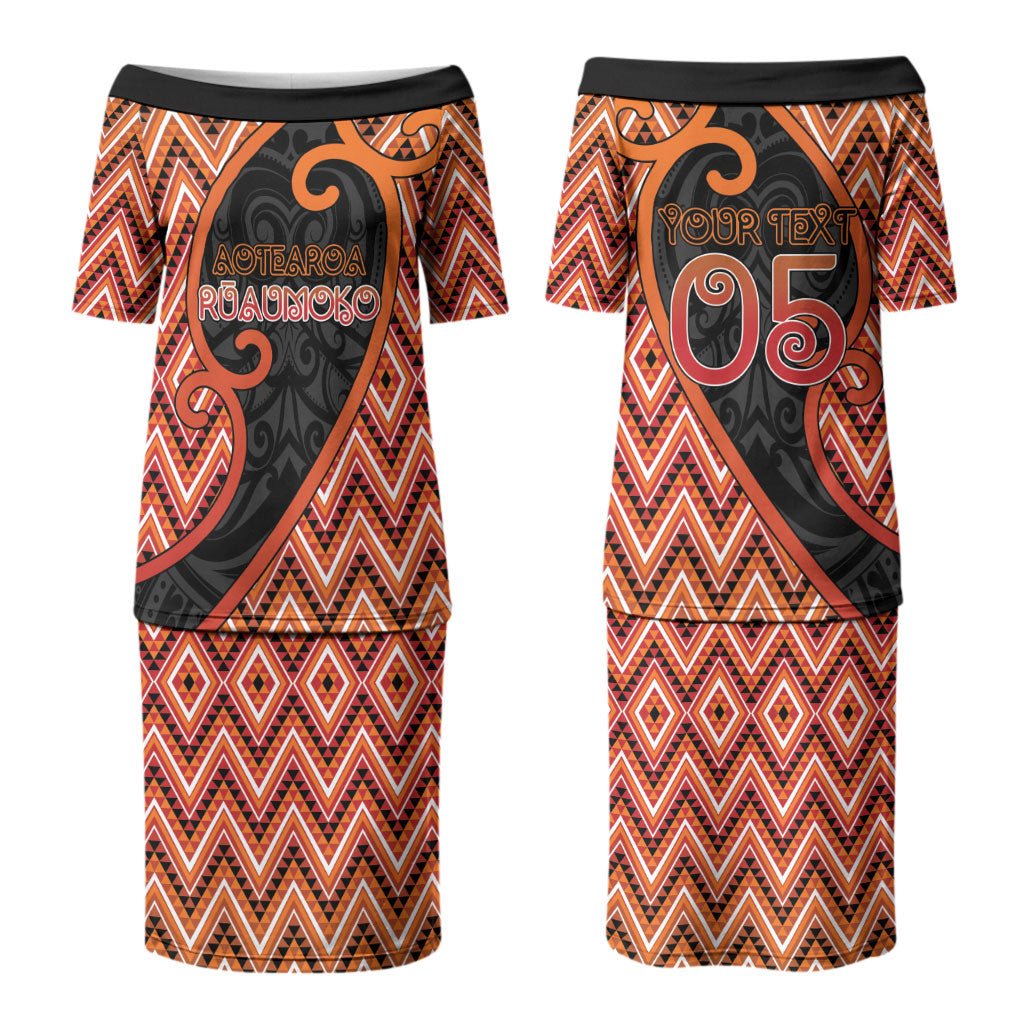 Custom Aotearoa Atua Ruaumoko Couples Matching Puletasi and Hawaiian Shirt God Of Volcanoes Koru Patterns