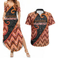 Custom Aotearoa Atua Ruaumoko Couples Matching Summer Maxi Dress and Hawaiian Shirt God Of Volcanoes Koru Patterns