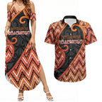 Custom Aotearoa Atua Ruaumoko Couples Matching Summer Maxi Dress and Hawaiian Shirt God Of Volcanoes Koru Patterns