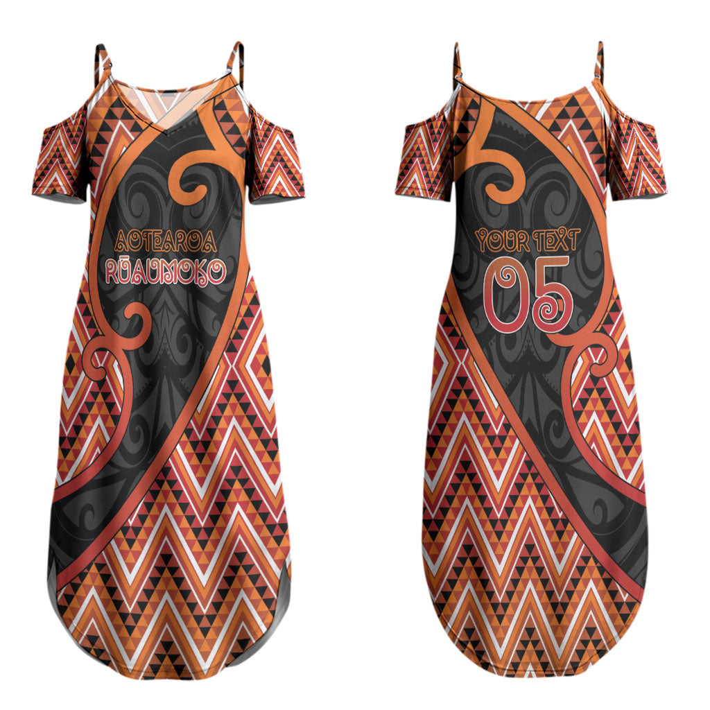 Custom Aotearoa Atua Ruaumoko Couples Matching Summer Maxi Dress and Hawaiian Shirt God Of Volcanoes Koru Patterns