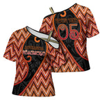 Custom Aotearoa Atua Ruaumoko Cross Shoulder Shirt God Of Volcanoes Koru Patterns