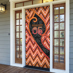 Custom Aotearoa Atua Ruaumoko Door Cover God Of Volcanoes Koru Patterns