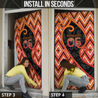 Custom Aotearoa Atua Ruaumoko Door Cover God Of Volcanoes Koru Patterns