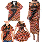 Custom Aotearoa Atua Ruaumoko Family Matching Puletasi and Hawaiian Shirt God Of Volcanoes Koru Patterns