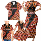 Custom Aotearoa Atua Ruaumoko Family Matching Short Sleeve Bodycon Dress and Hawaiian Shirt God Of Volcanoes Koru Patterns