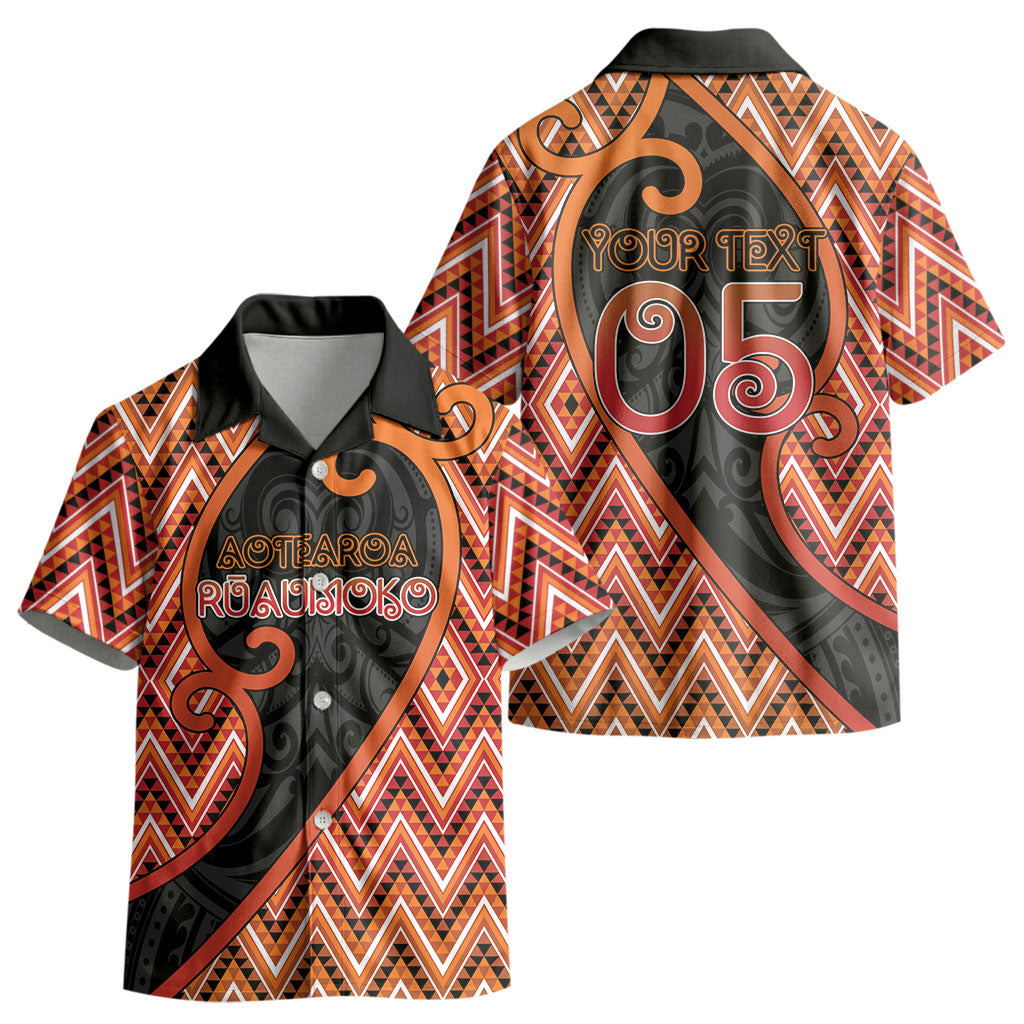 Custom Aotearoa Atua Ruaumoko Kid Hawaiian Shirt God Of Volcanoes Koru Patterns