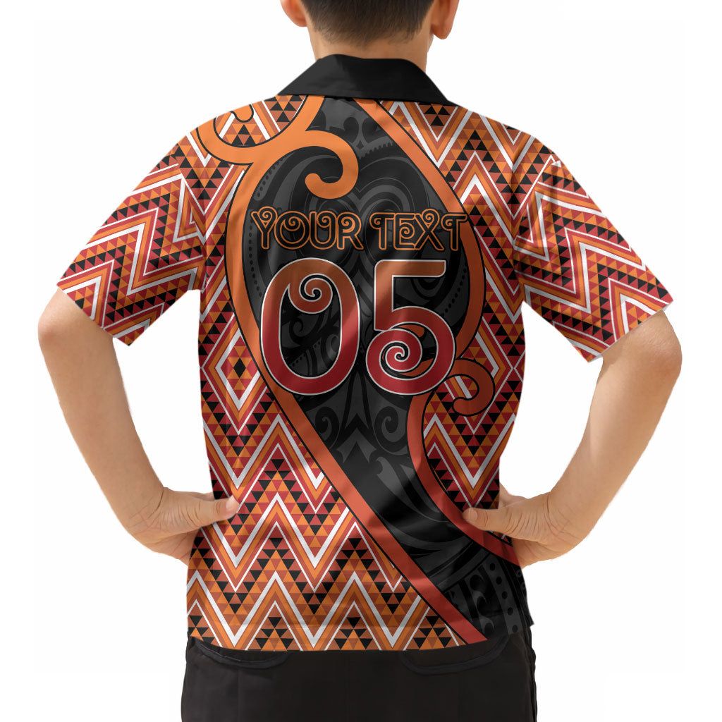 Custom Aotearoa Atua Ruaumoko Kid Hawaiian Shirt God Of Volcanoes Koru Patterns