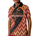 Custom Aotearoa Atua Ruaumoko Kid Polo Shirt God Of Volcanoes Koru Patterns