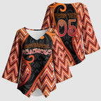Custom Aotearoa Atua Ruaumoko Kimono Sleeve Blouse God Of Volcanoes Koru Patterns