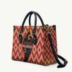 Aotearoa Atua Ruaumoko Leather Bag God Of Volcanoes Koru Patterns