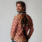 Custom Aotearoa Atua Ruaumoko Long Sleeve Polo Shirt God Of Volcanoes Koru Patterns