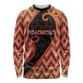 Custom Aotearoa Atua Ruaumoko Long Sleeve Shirt God Of Volcanoes Koru Patterns