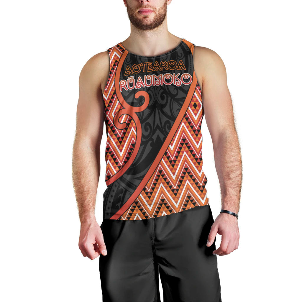 Custom Aotearoa Atua Ruaumoko Men Tank Top God Of Volcanoes Koru Patterns