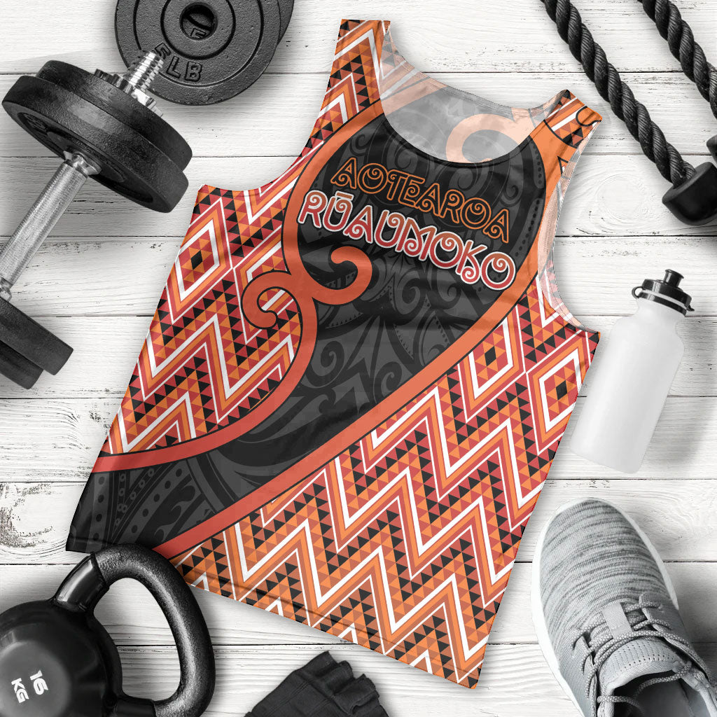 Custom Aotearoa Atua Ruaumoko Men Tank Top God Of Volcanoes Koru Patterns