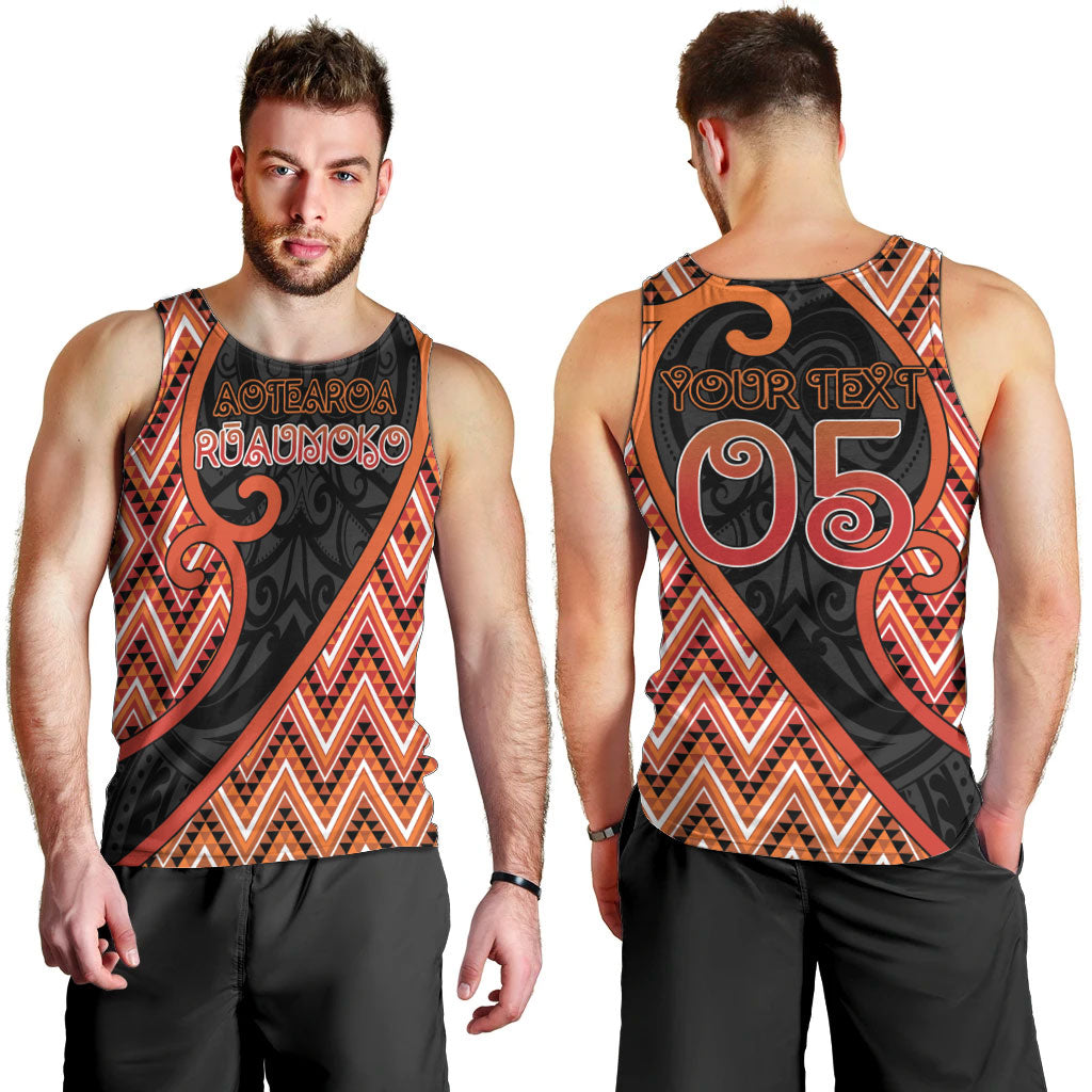 Custom Aotearoa Atua Ruaumoko Men Tank Top God Of Volcanoes Koru Patterns