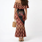 Custom Aotearoa Atua Ruaumoko Mermaid Dress God Of Volcanoes Koru Patterns