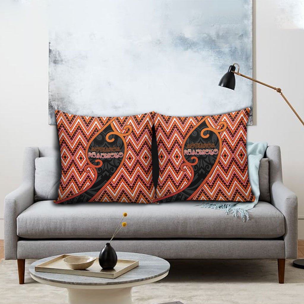 Aotearoa Atua Ruaumoko Pillow Cover God Of Volcanoes Koru Patterns