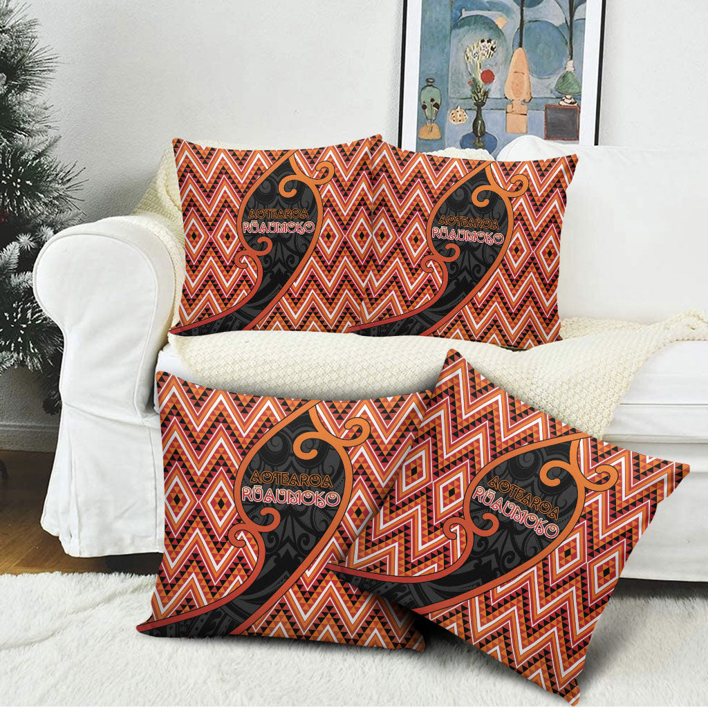 Aotearoa Atua Ruaumoko Pillow Cover God Of Volcanoes Koru Patterns