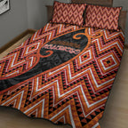 Aotearoa Atua Ruaumoko Quilt Bed Set God Of Volcanoes Koru Patterns
