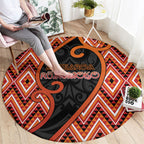 Aotearoa Atua Ruaumoko Round Carpet God Of Volcanoes Koru Patterns