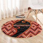Aotearoa Atua Ruaumoko Round Carpet God Of Volcanoes Koru Patterns