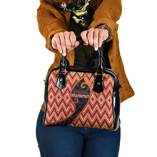 Aotearoa Atua Ruaumoko Shoulder Handbag God Of Volcanoes Koru Patterns