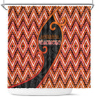 Aotearoa Atua Ruaumoko Shower Curtain God Of Volcanoes Koru Patterns