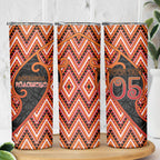 Custom Aotearoa Atua Ruaumoko Skinny Tumbler God Of Volcanoes Koru Patterns