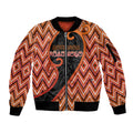 Custom Aotearoa Atua Ruaumoko Sleeve Zip Bomber Jacket God Of Volcanoes Koru Patterns